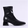 Miss Elastic Block Heel Ankle Boot - Black